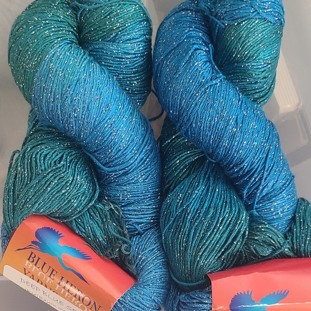 Blue Herron Yarn Crochet Crocheting Knit Knitting Wool